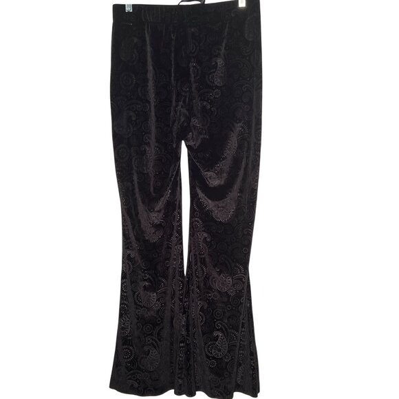 NWOT Pretty Attitude XL Black Velvet Burn Out Paisley Flare Witchy Gothic - Picture 2 of 14